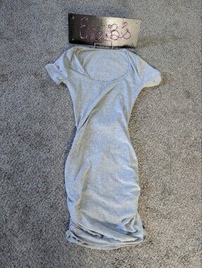 Euc Gray Backless Detai Scoop-Neck Mini Dress S